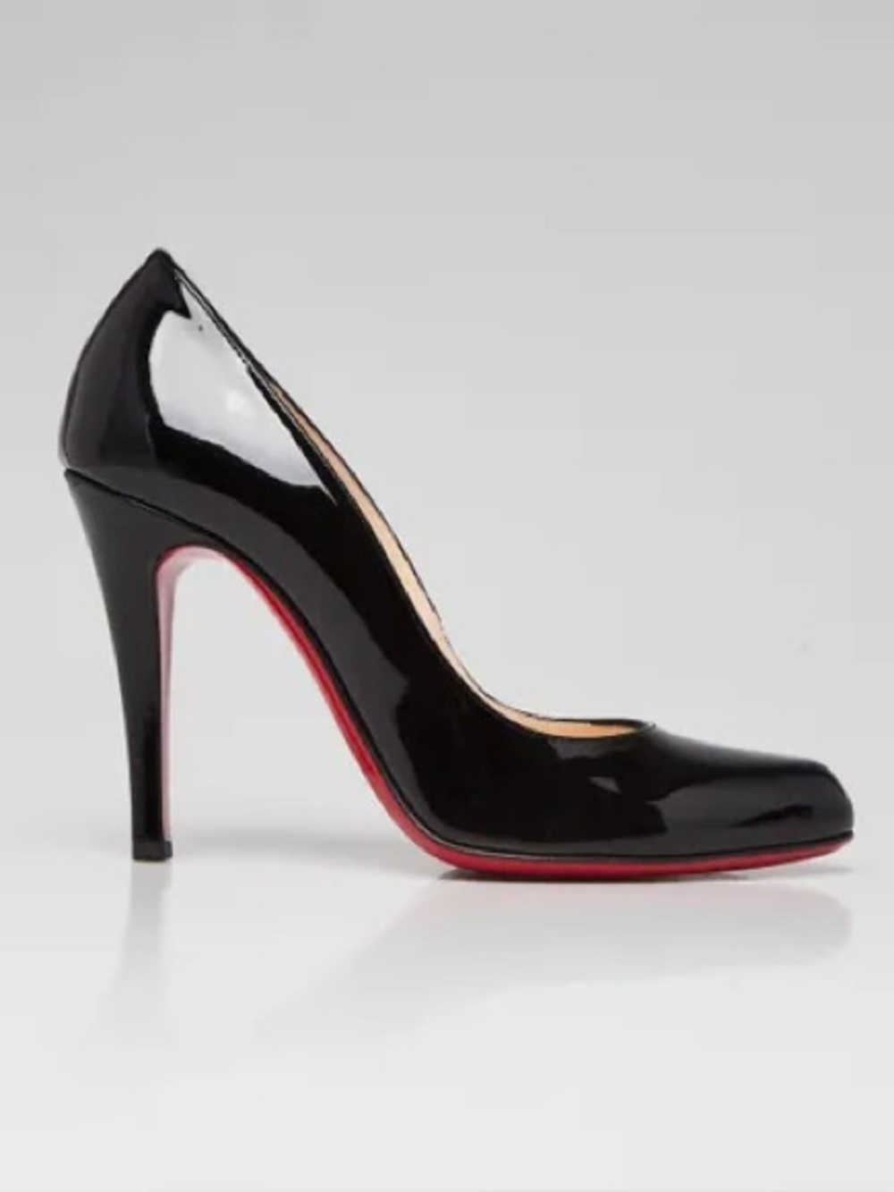 Christian LOUBOUTIN Decollete Pump Jazz Calf Black Patent Leather Size 38.5